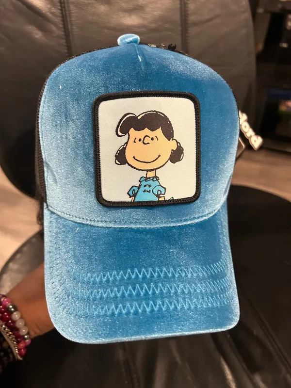 Blue Plush Baseball Cap with Cartoon Patch - Image 7