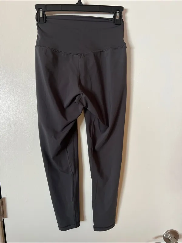 P'tula High-Waist Gunmetal Gray Leggings with Crossover Waistband - Image 3