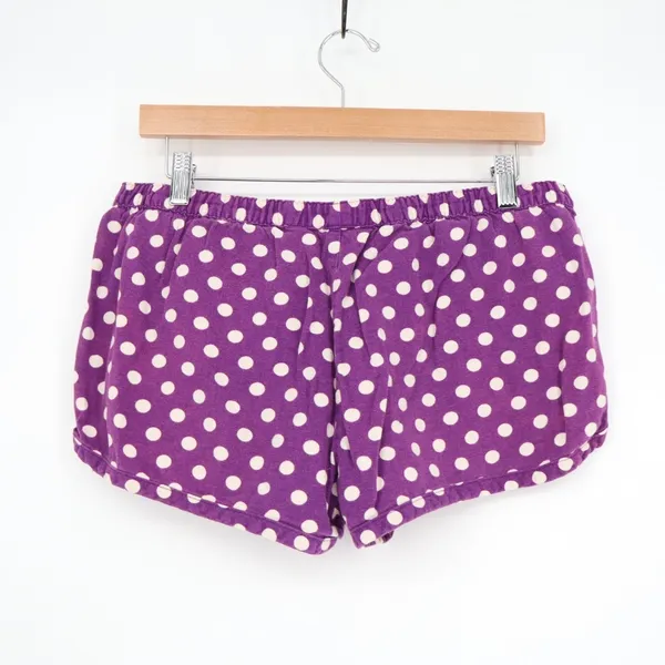 Aerie Mini Shorts Womens S Purple Polka Dot Pleated Elastic Waist Low Rise - Image 4