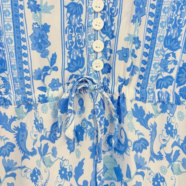 R Vivimos Tiered Peasant Dress Sz XL 16/18 Boho Cottagecore Paisley Euro Summer - Image 7