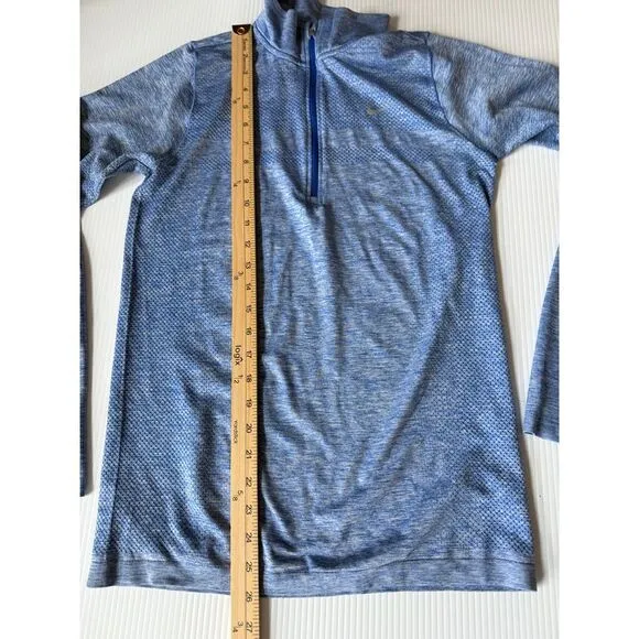 Nike‎ Dri-FIT Running Quarter Zip Performance Athletic Top Heathered Blue M - Image 5