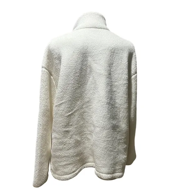 New Balance Women's White Sherpa Half Zip Pullover Jacket Size L Winter Warm - Image 8