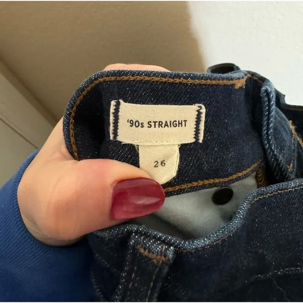 MADEWELL 90’s High‎ Rise Straight Size 26 in Norman Wash Dark Wash Blue - Image 9