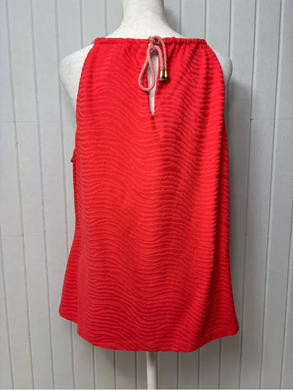 J. McLaughlin‎ Red Textured Spaghetti Strap Camisole Size XL - Image 3
