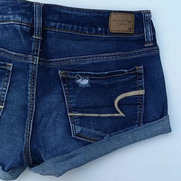American Eagle Destroyed Super Stretch Shorts Sz 6 - Image 5