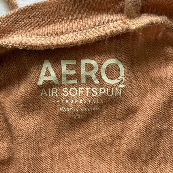 Aeropostale Air Softspun Cropped Tie Back Tee Brown XXL Boho Hippie Top - Image 8