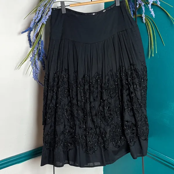 Black Embellished Circle Skirt by Sak & Co. - Image 7
