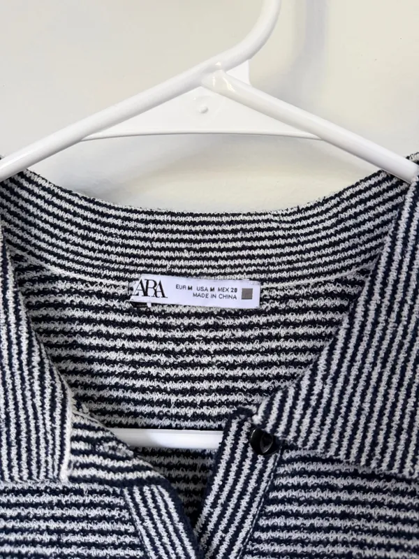 ZARA Striped Bodysuit Navy and White - Image 2