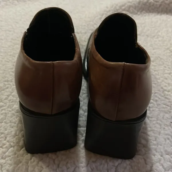 Aldo Women’s Leather chunky Y2K Shoes Loafers Size 5.5U.S Brown Casual Slip on - Image 4