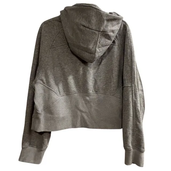 Trendy Queen Women's XL Gray Cropped Fleece Lined Half‎ Zip Hoodie - Image 9