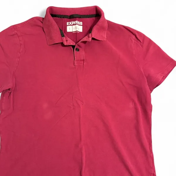 Mens Burgundy Polo ✦ Open To All Offers ✦ Bundle Measurements: Used Excellent Condition Mens Express Classic Burgundy and Black Custom Fit Size Medium ——— TAGS ——— #Express #Casual #Polo #Y2K #Formal - Image 2