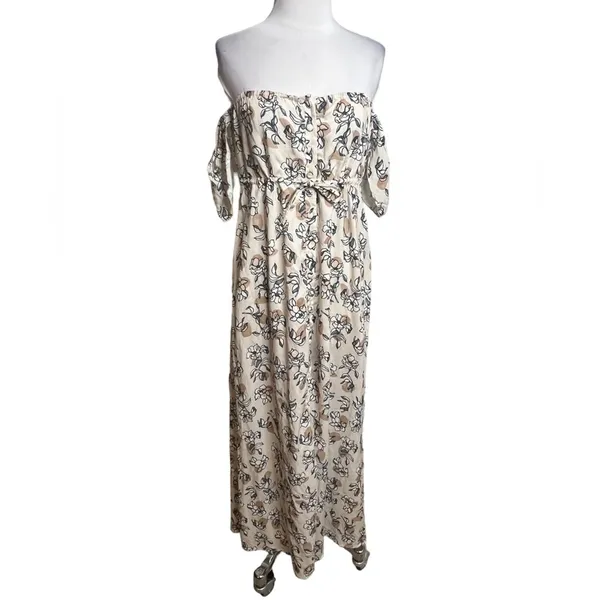 Yireh Lina maxi‎ dress in magnolia Sz M off the shoulder Sz M - Image 4