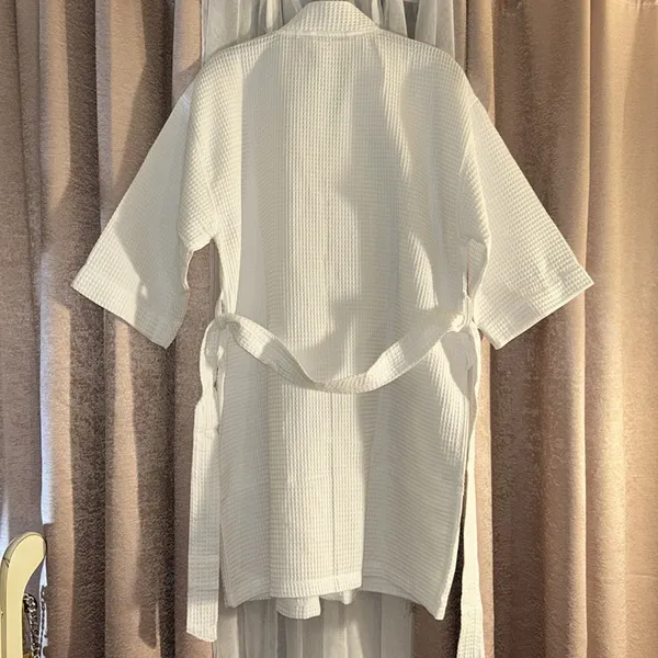 NWT Turquas Size L White Waffle Knit Robe - Image 9