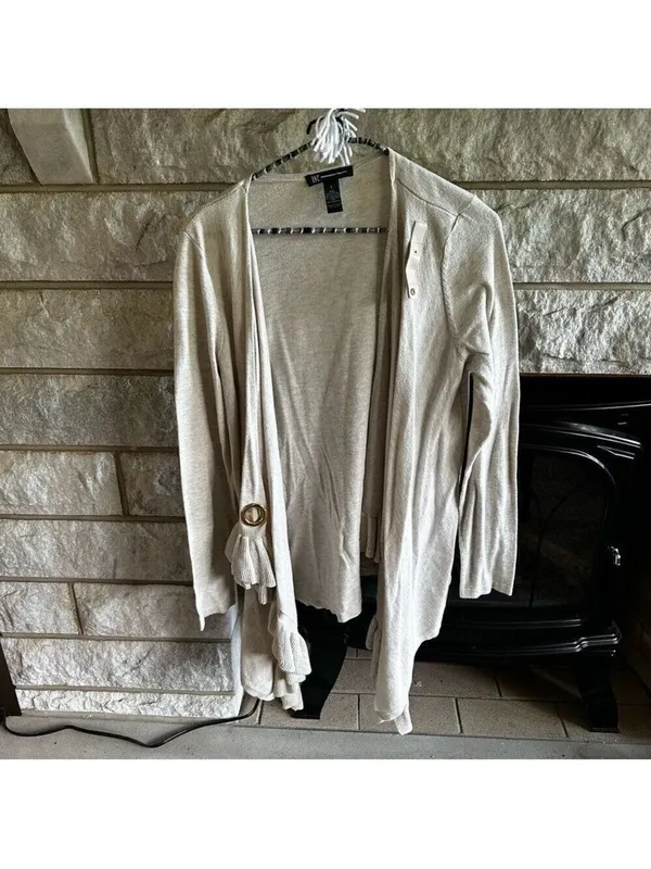 INC International Concepts Beige Snap Cardigan Large - Image 5