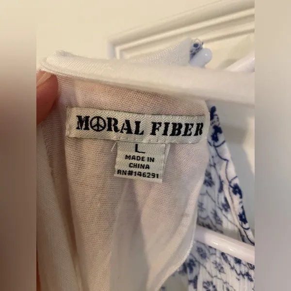 Moral Fiber | Backless Boho Top, Size L - Image 3