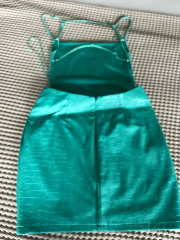 Tic Toc green crocodile textured mini dress in a S #party #goingout - Image 2