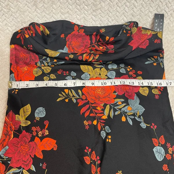 Sara Michelle 90s Style Black‎ Floral Spaghetti Strap Midi Slip Dress Small NWT - Image 7