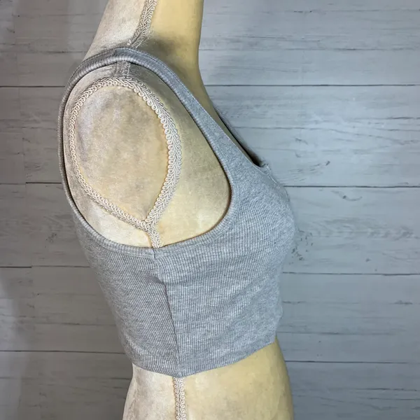 gray ribbed crop top size M - Image 6