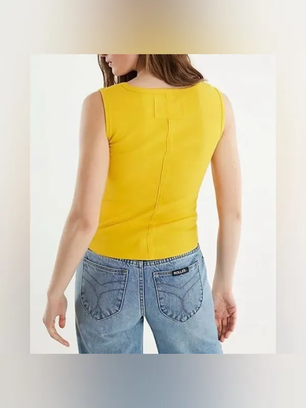 NWT Free People We The Free Hummingbird Tank - Solar Flare Yellow - Large - Image 4