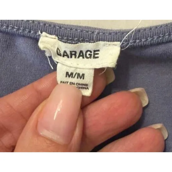 GARAGE Portia Square Neckline T Shirt in English Manor Blue sz. M - Image 6