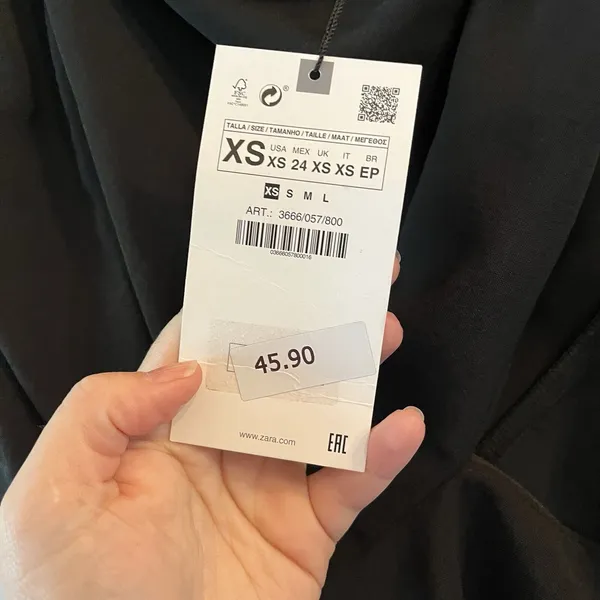 Zara Black Off The Shoulder Top XS New With Tags - Image 6