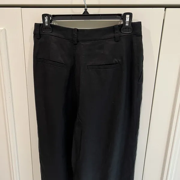 Loft Black Twill Wide Leg Pants Minimalist Career 100 % Lyocell Capsule Wardrobe - Image 4