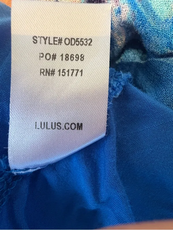 Lulus Women’s Bloomin' Love Blue Floral Pattern Skater Dress Size M - Image 10