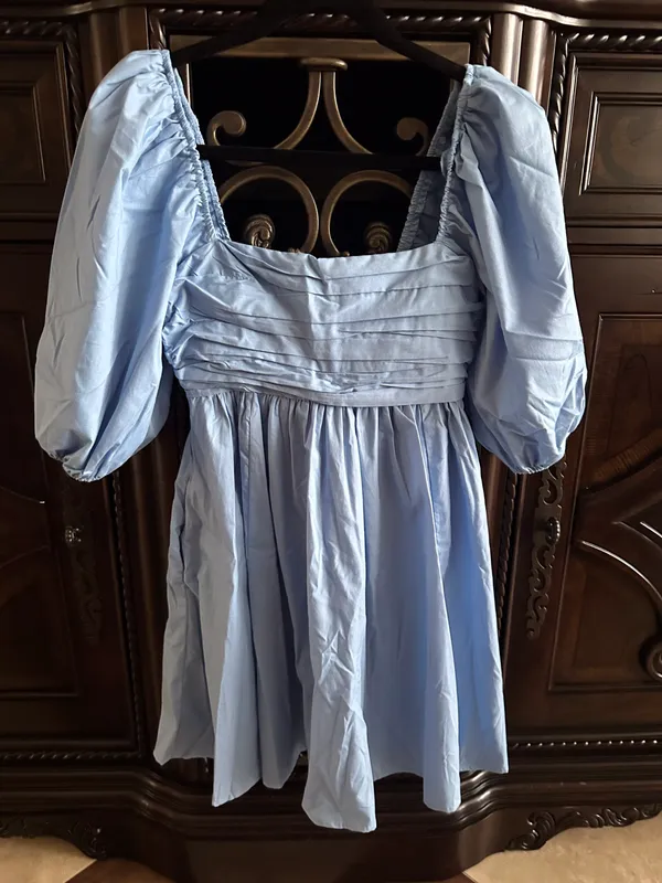 Abercrombie Emerson Poplin Puff Sleeve Mini Dress - Image 2
