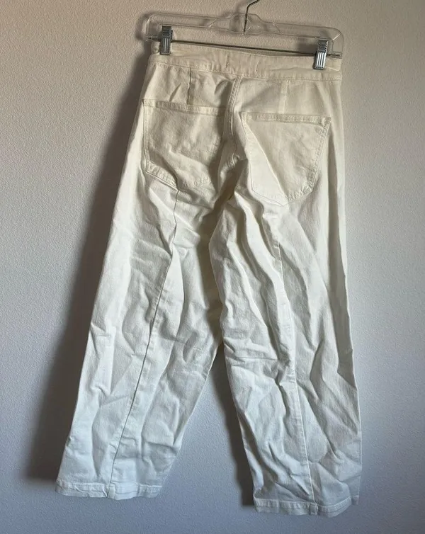 Madewell The Curvy Emmett Wide-Leg Jean in Tile White Welt Pocket Edition SZ 27 - Image 11