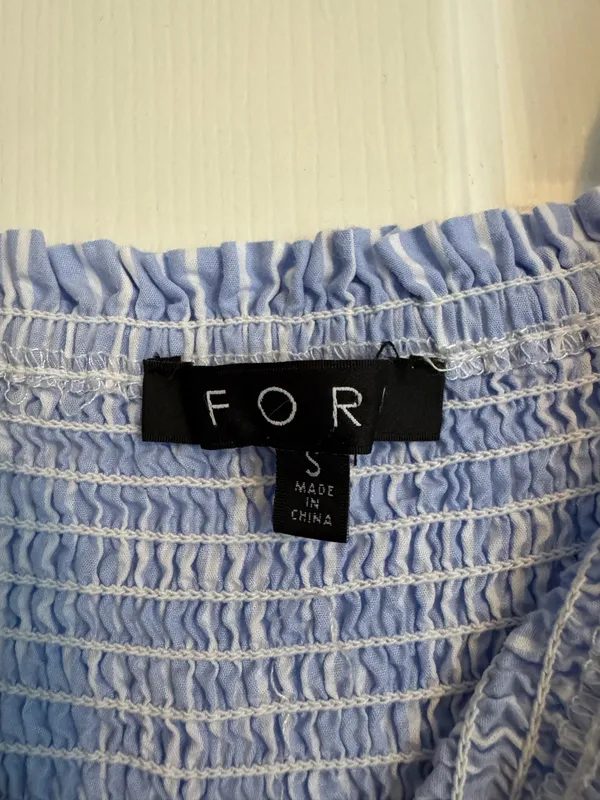 Boutique blue and white striped smocked mini dress - Image 2