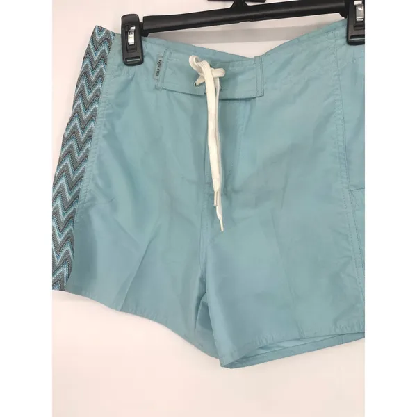 Raya Sun Board Shorts Women M Blue Zig Zag Trim Beach Surf Swimwear‎ Vacation - Image 2
