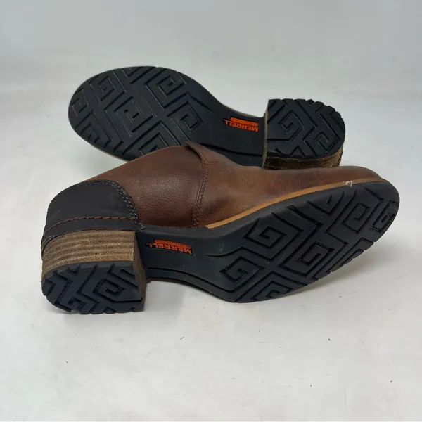 Merrell J42468 Leather Clog Mule Slip On Brown Stacked Heel Comfort Shoes 6 - Image 6