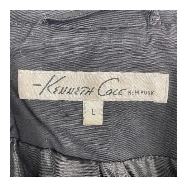 Kenneth Cole Black Trench Coat Sz L - Image 2