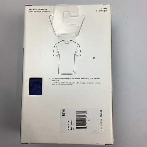 Jordan Flight Modal Men’s Crew Neck Undershirt Size Large Blue 2 Pack NEW! - Image 6