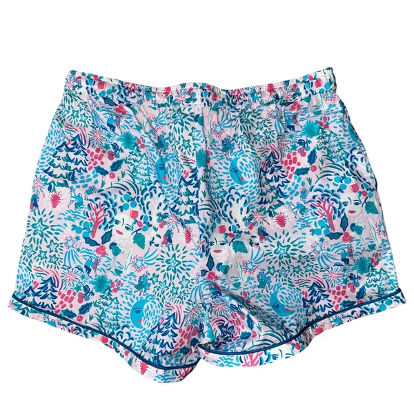 Roller Rabbit Womens Size Medium Pink Floral Winter Bari Print Drawstring Shorts - Image 2