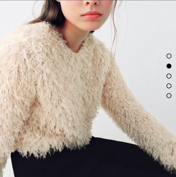 Beige Feather Effect Sweatshirt Sweater Top - Image 9