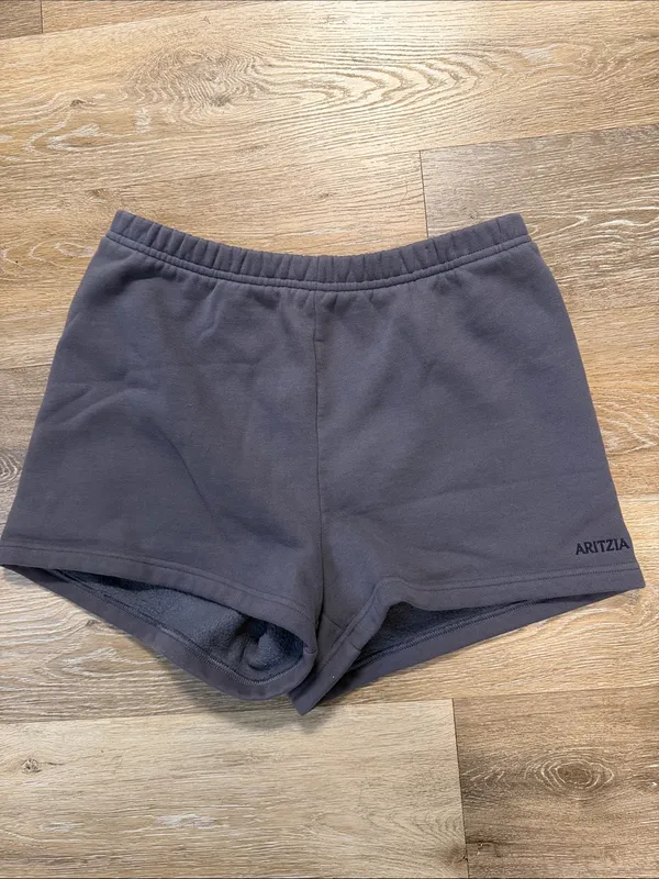 Aritzia Slate Gray Fleece Athletic Shorts - Image 3