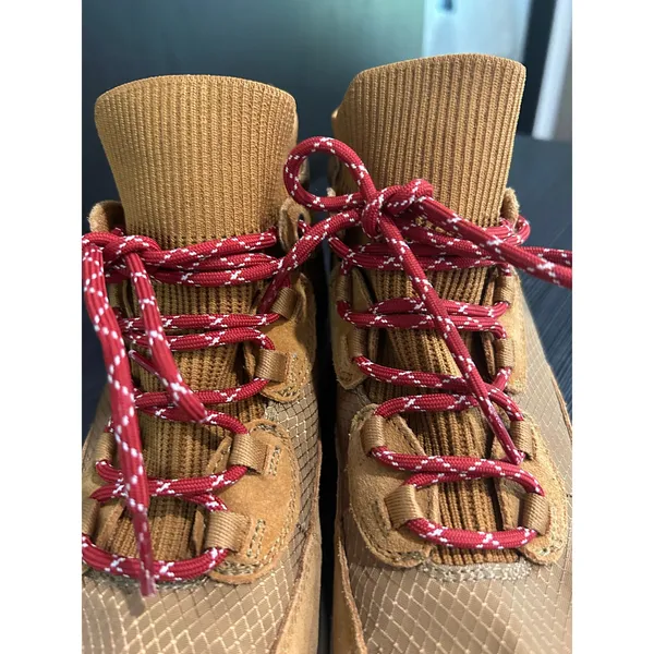 Nurture Elias Sneaker Boots Tan Suede Red Lace Gorpcore Hiking Womens 7.5 - Image 5