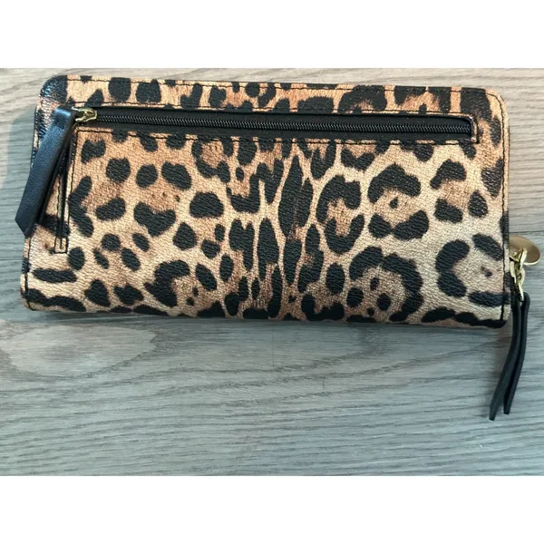 Nine West Cheeetah Black Gold Zip Wallet - Image 2