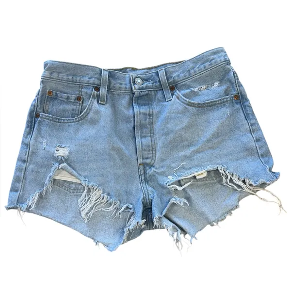 LEVI’S  501 Original Short Distressed Size 29 Buttonfly - Image 3