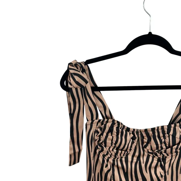 Urban Outfitters Lioness Woman Like Me Tie‎ Jumpsuit Zebra Print Size Small - Image 5