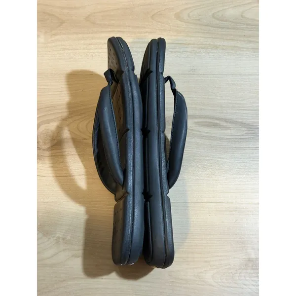 Crocs Flip Flop Sandals Black W10 Womens Padded Thong Beach Casual‎ - Image 6