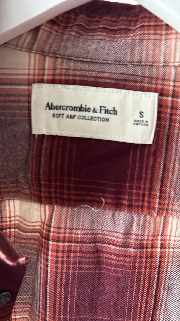 Abercrombie Red Flannel Plaid Women’s Button Down - Image 3
