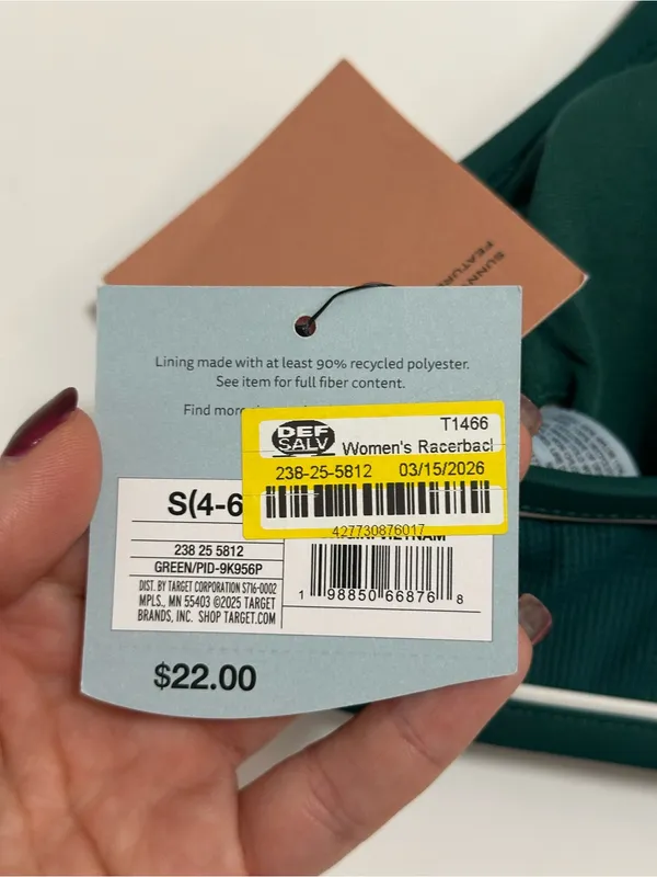 Shade & Shore Deep Green Bralette with White Piping - Image 4