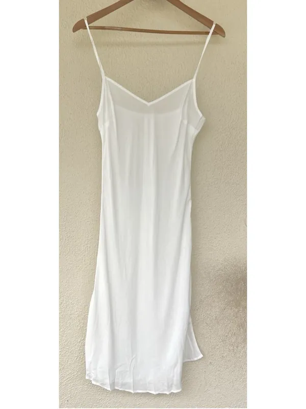 Sezane Adele Short Sleeve Embroidered Midi Dress Eyelet Collar Ecru FR 36 US 4 - Image 14