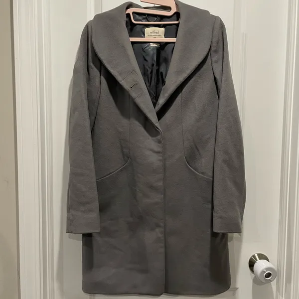 Aritzia Wilfred The Cocoon Wool Cashmere Coat in Grey Size Small - Image 6