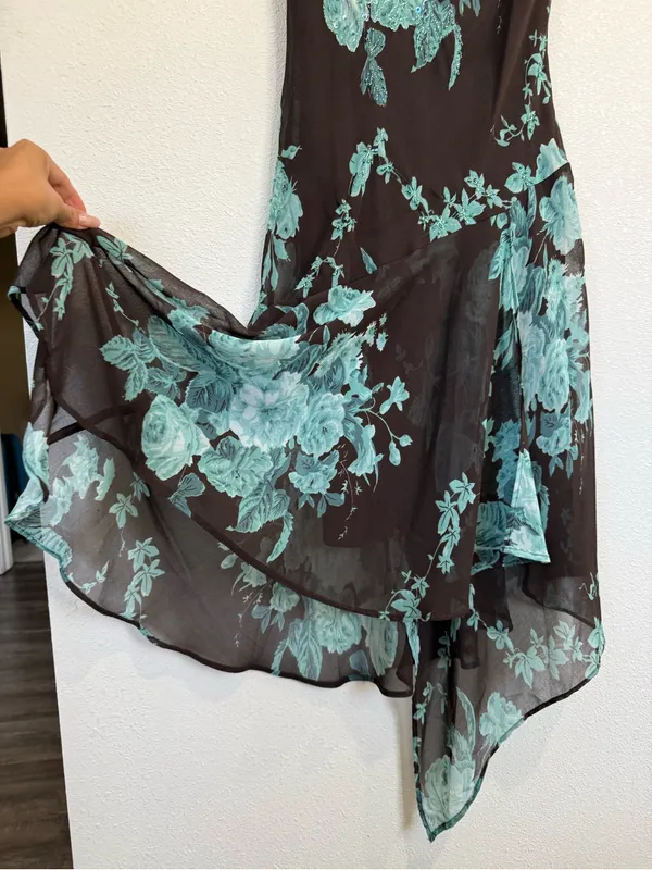 Vintage Y2k Connected Apparel Floral Beaded Dress S Whimsigoth Fairycore 90s - Image 8