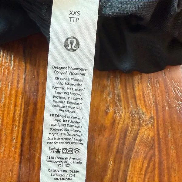 Lululemon Court Rival High-Rise Skirt Black XXS LW7DENS Tennis Skort - Image 3