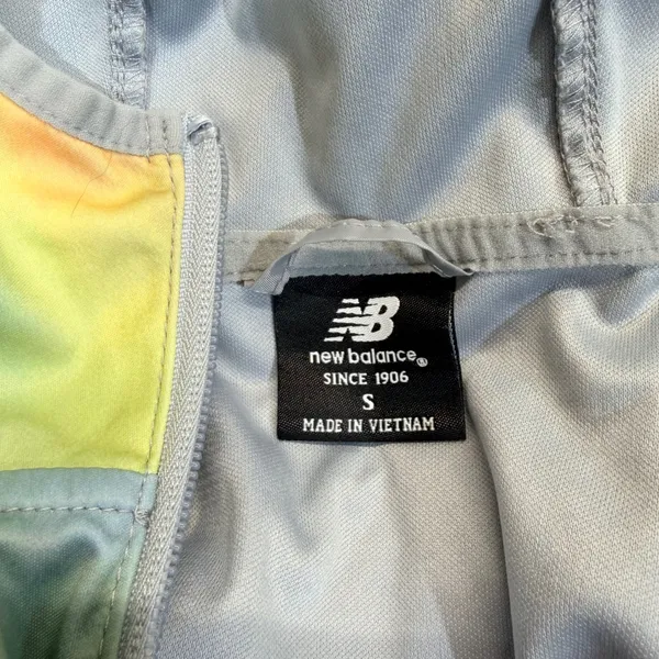 New Balance Womens Small Tie Dye Half Zip Hooded Windbreaker Jacket Multi‎ Color - Image 9