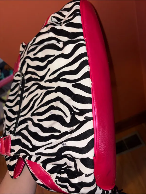 Y2K 2000’s Pink Floral Zebra-Print Shoulder Bag - Image 10